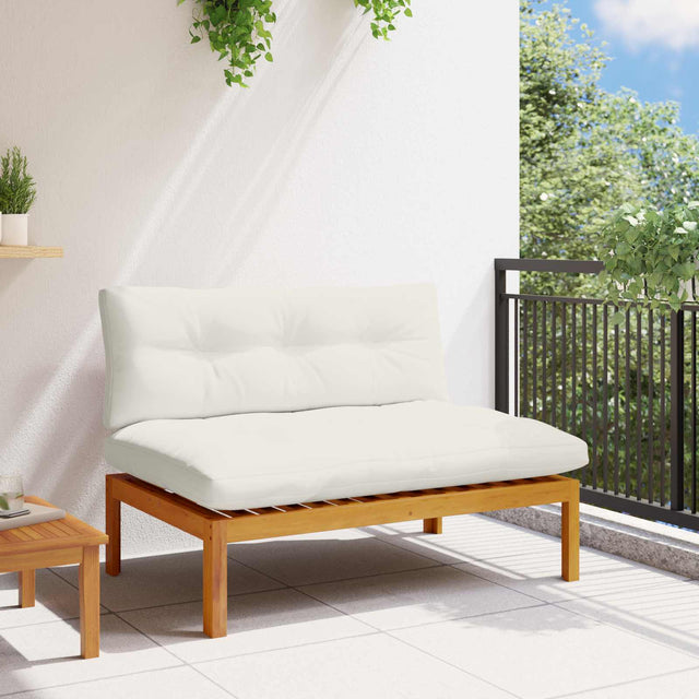 Vidaxl tuin midden sofa natuurlijk en crème wit acaciahout