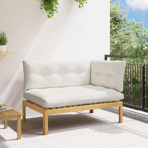 Vidaxl hoekstoffe licht acacia en crème wit acaciahout