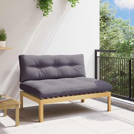 Vidaxl midden sofaset licht acacia en donker grijs acaciahout