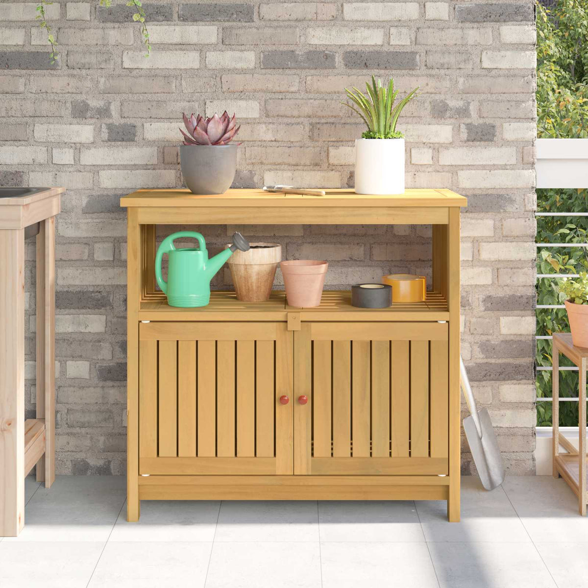 Vidaxl tuin console tafel licht acacia 80 x 35 x 75 cm