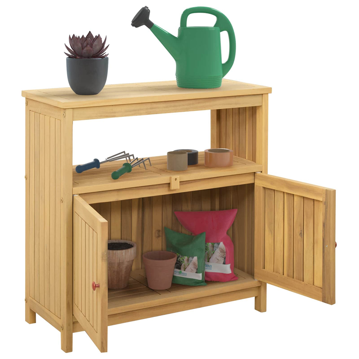 Vidaxl tuin console tafel licht acacia 80 x 35 x 75 cm