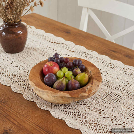 Vidaxl fruitschaal jepara ø 30 cm massief teakhout rond teakbruin
