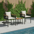 Vidaxl buitenmeubelset met kussen zwart en cream wit poly rattan