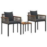 Vidaxl buitenmeubelset met kussen grijs en donkergrijs poly rattan