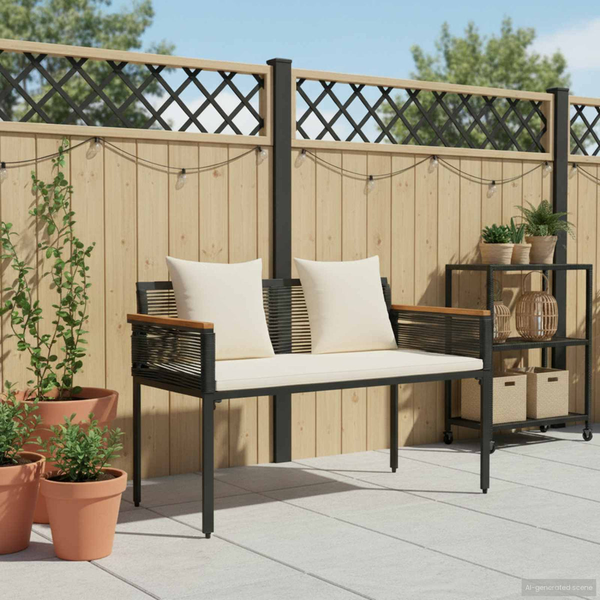 Vidaxl tuinbank 2 -seater 117 x 54 x 74.5 cm poly rattan