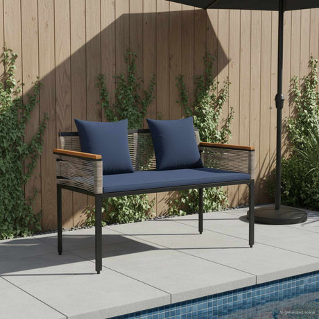 Vidaxl tuinbank 2 -seater 117 x 54 x 74.5 cm poly rattan