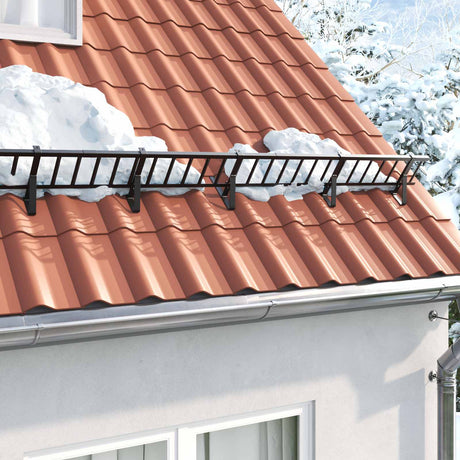 Vidaxl sneeuwbeveiligingsteun 6 st zwart 29,5 x 3 x 34,5 cm staal