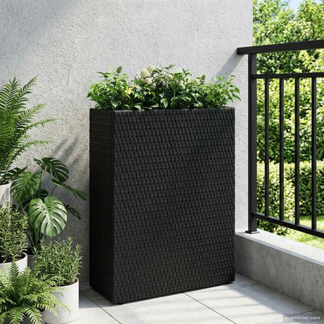 Vidaxl hoge plantenbak zwart 55 x 22 x 70 cm polyrattan