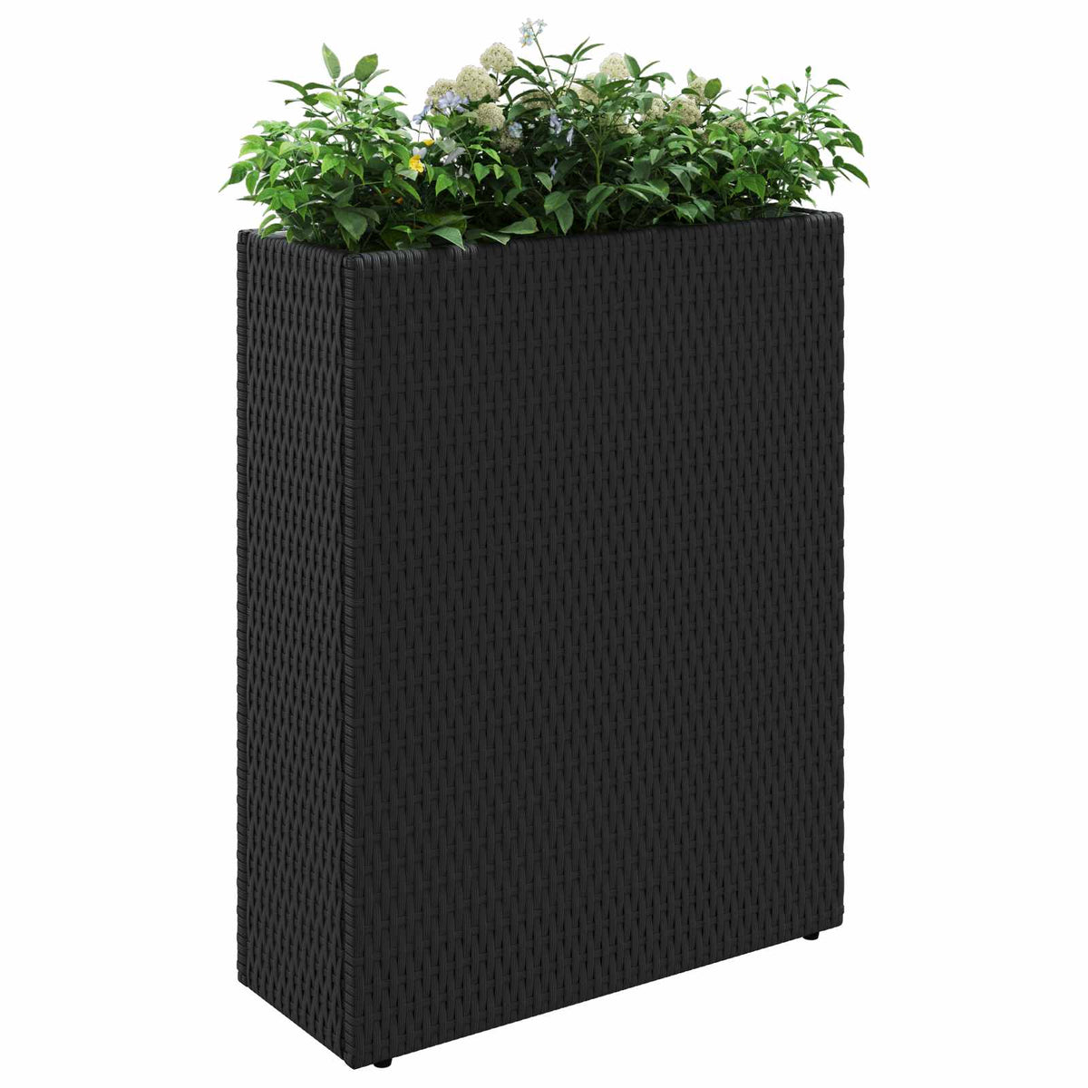 Vidaxl hoge plantenbak zwart 55 x 22 x 70 cm polyrattan