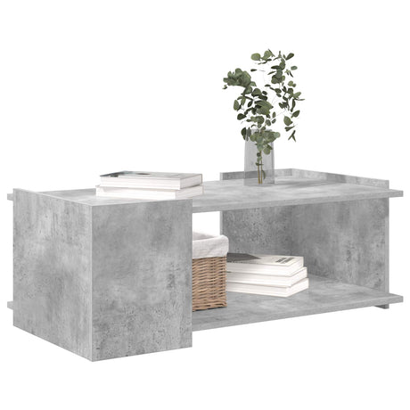 Vidaxl salontafel betongrijs 90 x 50 x 33 cm bewerkt hout