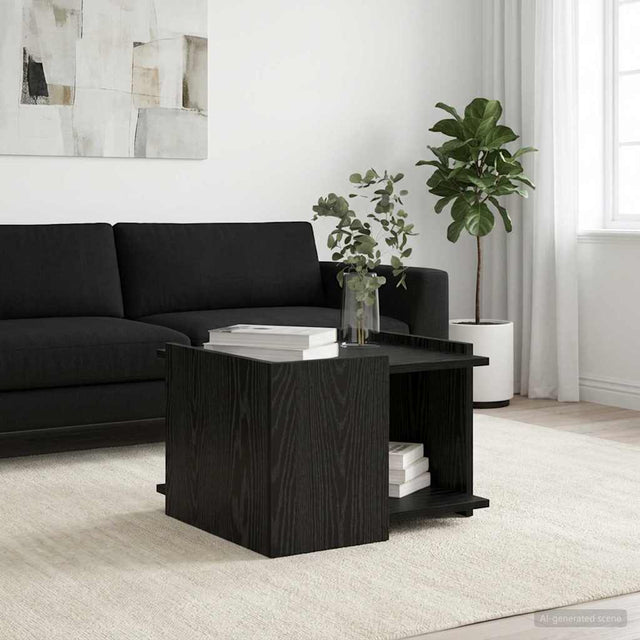 Vidaxl salontafel zwart eiken 50,5 x 50 x 33 cm bewerkt hout