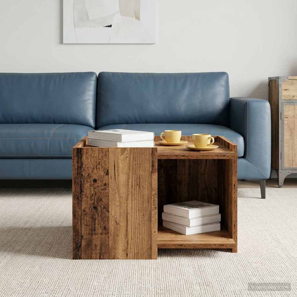 Vidaxl salontafel oud hout 50,5 x 50 x 33 cm bewerkt hout