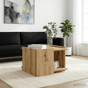 Vidaxl salontafel artisanaal eiken 50,5 x 50 x 33 cm bewerkt hout