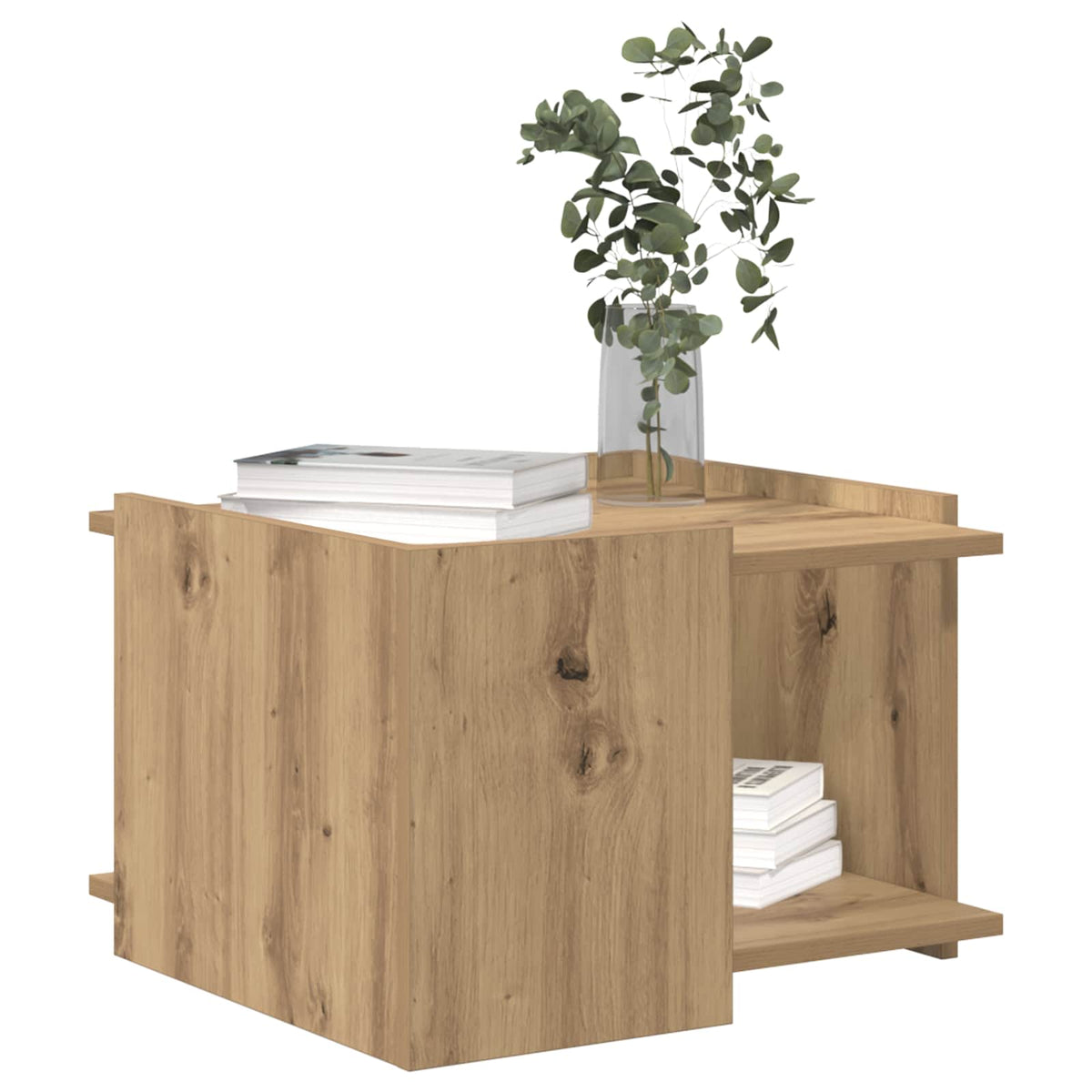 Vidaxl salontafel artisanaal eiken 50,5 x 50 x 33 cm bewerkt hout