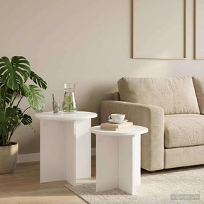 Vidaxl bijzettafelset 2 st ø 45 x 45 cm geconstrueerd hout