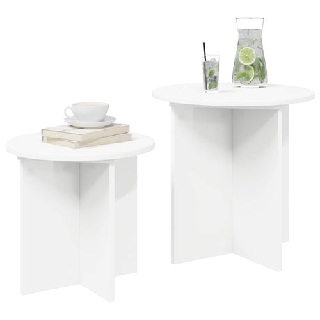 Vidaxl bijzettafelset 2 st ø 45 x 45 cm geconstrueerd hout