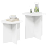 Vidaxl bijzettafelset 2 st hoogglans wit ø 45 x 45 cm