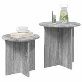 Vidaxl bijzettafelset 2 st grijs sonoma ø 45 x 45 cm