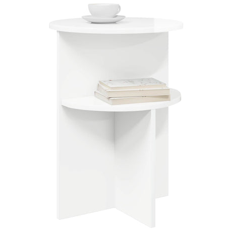 Vidaxl bijzettafel hoogglans wit ø 39,5 x 55 cm bewerkt hout