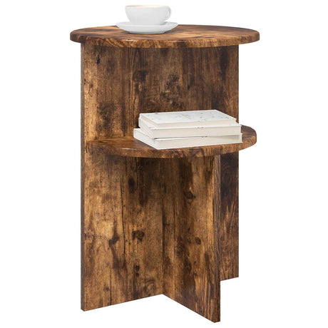 Vidaxl bijzettafel gerookt eiken ø 39,5 x 55 cm bewerkt hout