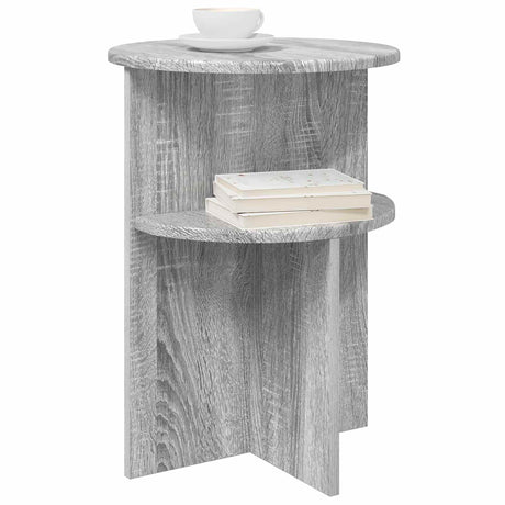 Vidaxl bijzettafel met opslag grijs sonoma ø 39,5 x 55 cm bewerkt hout