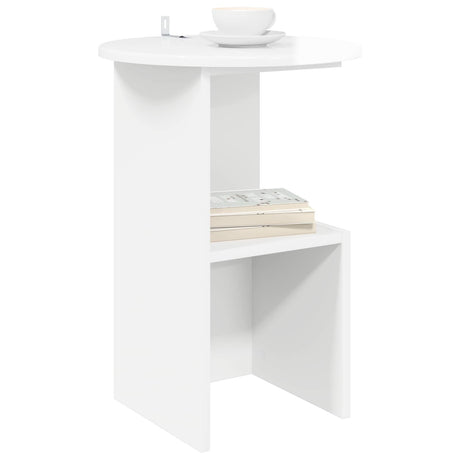 Vidaxl bijzettafel hoogglans wit ø 39,5 x 55 cm bewerkt hout