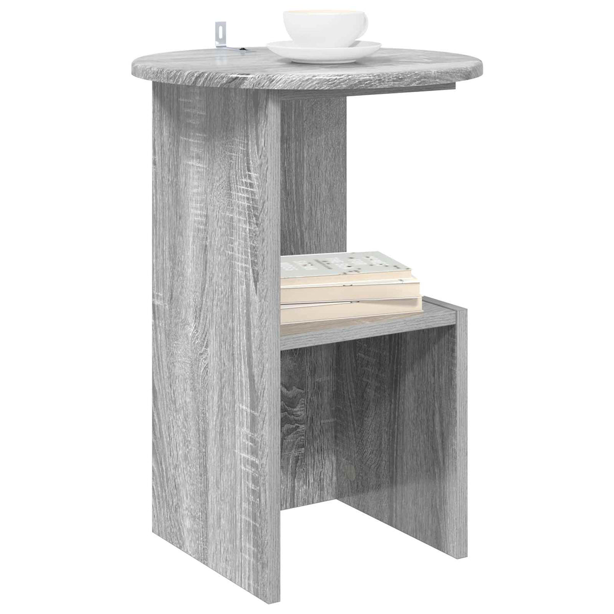 Vidaxl bijzettafel grijs sonoma ø 39,5 x 55 cm bewerkt hout