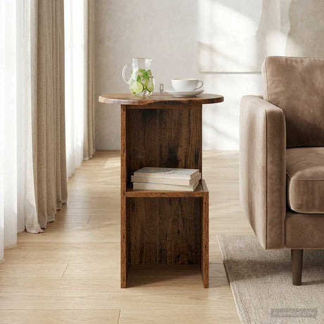 Vidaxl bijzettafel oud hout ø 39,5 x 55 cm bewerkt hout