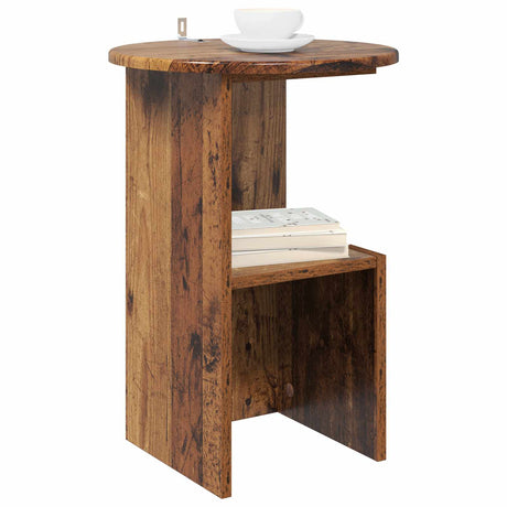 Vidaxl bijzettafel oud hout ø 39,5 x 55 cm bewerkt hout