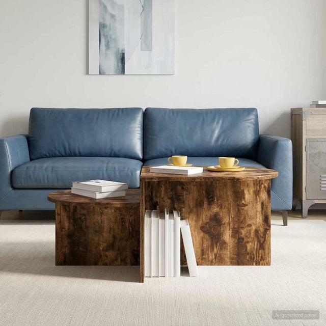 Vidaxl salontafel gerookt eiken 100 x 50 x 40 cm bewerkt hout