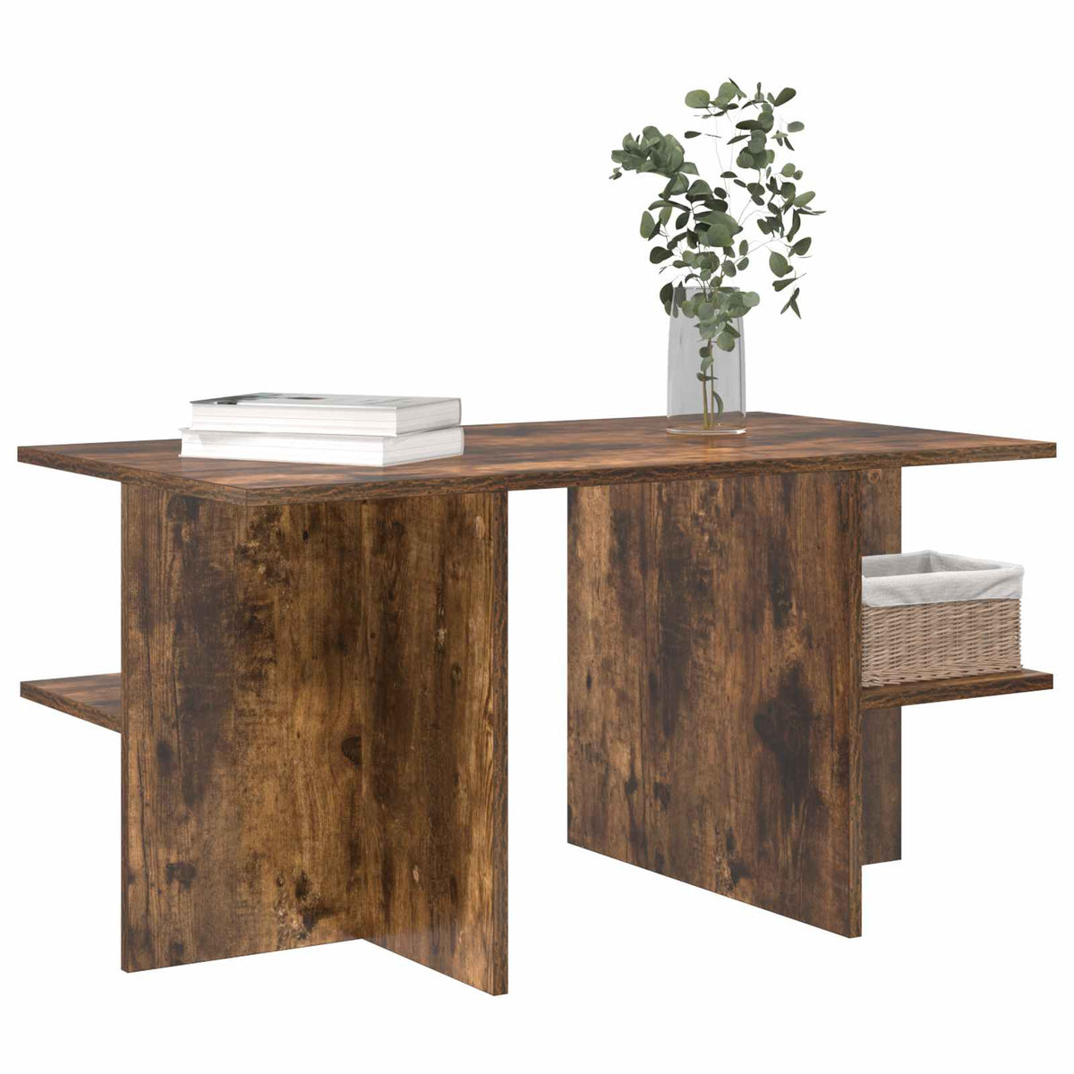 Vidaxl salontafel gerookt eiken 87 x 50 x 45 cm bewerkt hout