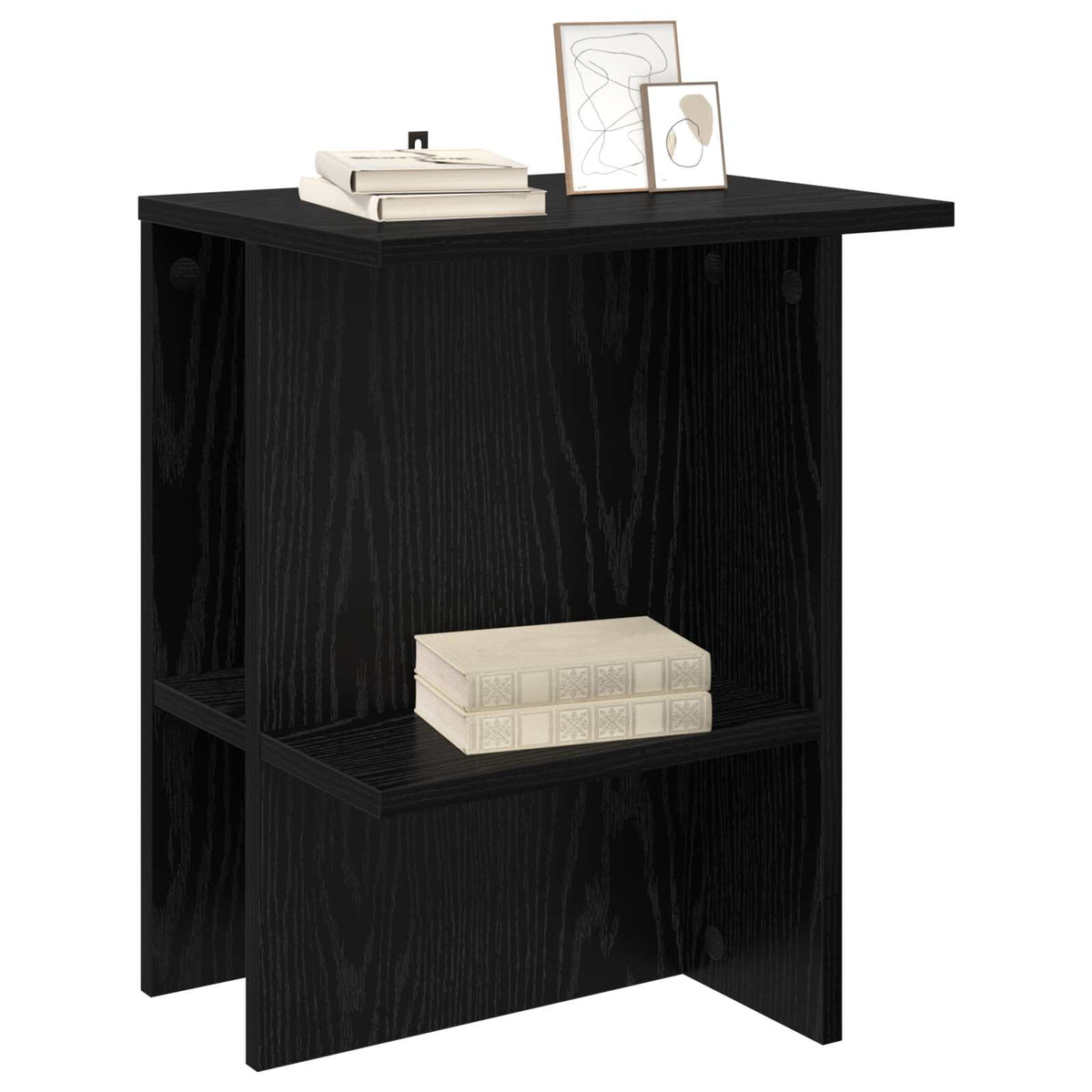 Vidaxl salontafel 2 st zwart eiken 40 x 30 x 49 cm bewerkt hout