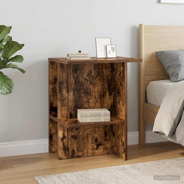 Vidaxl salontafel gerookt eiken 40 x 30 x 49 cm bewerkt hout