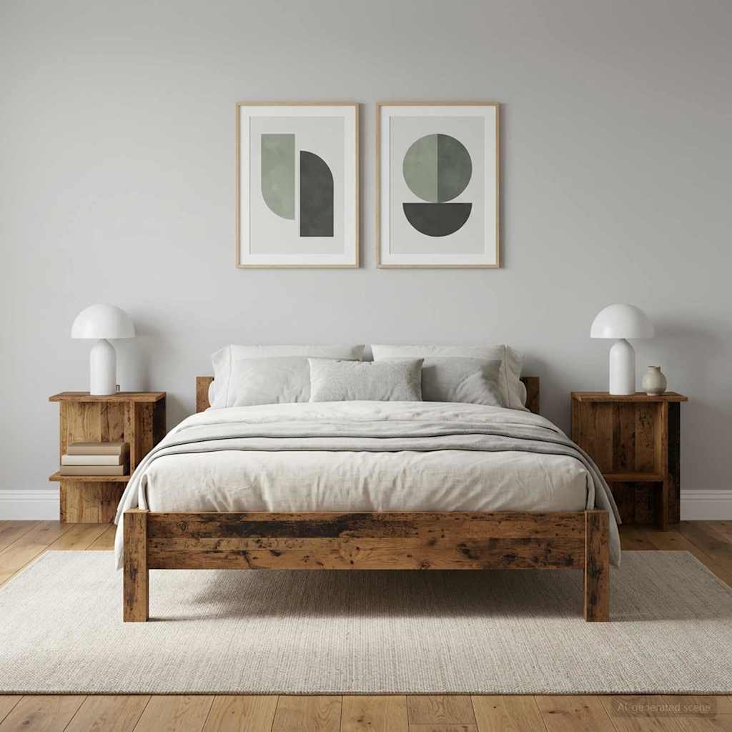 Vidaxl salontafel 2 st oud hout 40 x 30 x 49 cm bewerkt hout