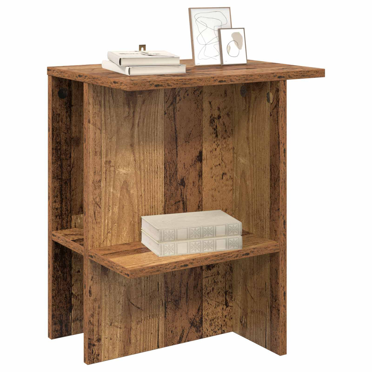 Vidaxl salontafel 2 st oud hout 40 x 30 x 49 cm bewerkt hout