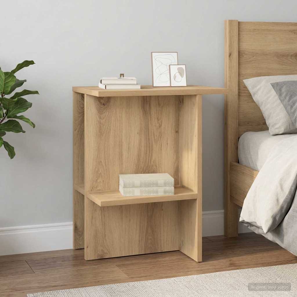 Vidaxl salontafel artisanaal eiken 40 x 30 x 49 cm bewerkt hout