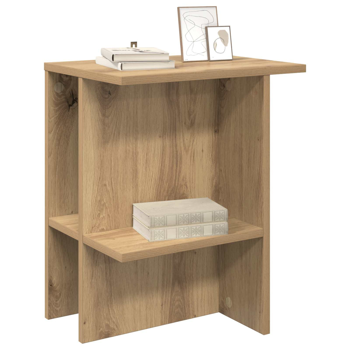 Vidaxl salontafel artisanaal eiken 40 x 30 x 49 cm bewerkt hout