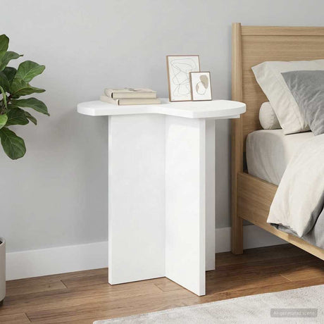 Vidaxl bijzettafel wit ø 39 x 38 cm bewerkt hout