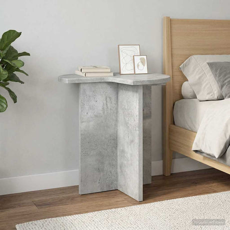 Vidaxl bijzettafel betongrijs ø 39 x 38 cm bewerkt hout