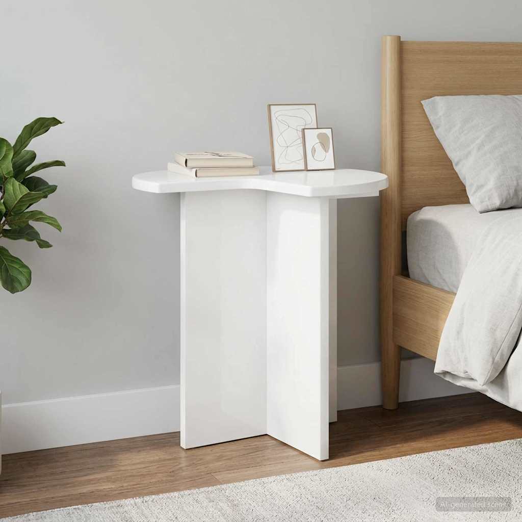Vidaxl bijzettafel hoogglans wit ø 39 x 38 cm bewerkt hout