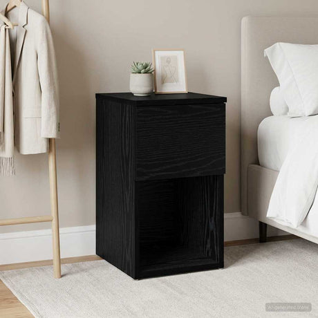 Vidaxl bed kast zwart eiken 29 x 31,5 x 49 cm bewerkt hout