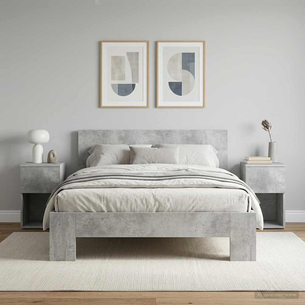Vidaxl bed kast 2 st betongrijs 29 x 31,5 x 49 cm bewerkt hout