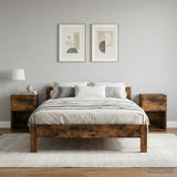 Vidaxl bed kast 2 st gerookt eiken 29 x 31,5 x 49 cm bewerkt hout