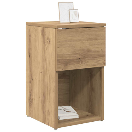 Vidaxl bed kast artisanaal eiken 29 x 31,5 x 49 cm bewerkt hout
