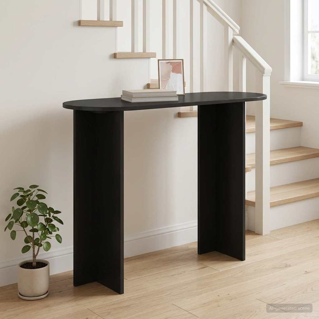 Vidaxl wandtafel zwart 100 x 39,5 x 75 cm bewerkt hout