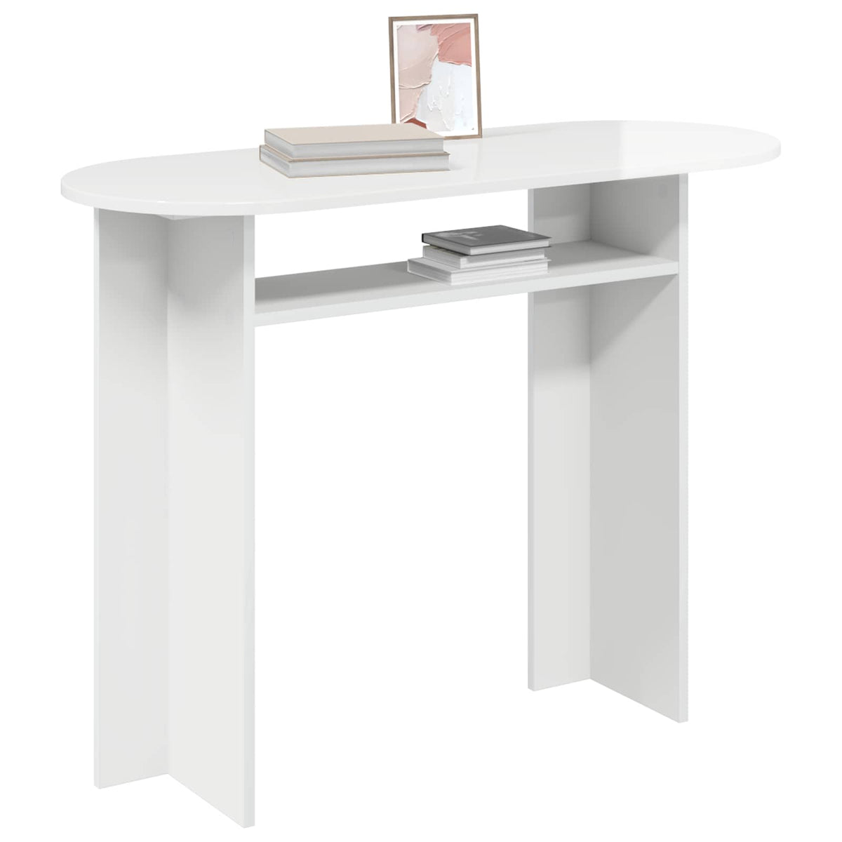 Vidaxl wandtafel hoogglans wit 100 x 39,5 x 75 cm bewerkt hout