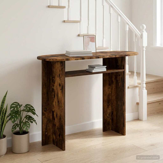 Vidaxl wandtafel gerookt eiken 100 x 39,5 x 75 cm bewerkt hout