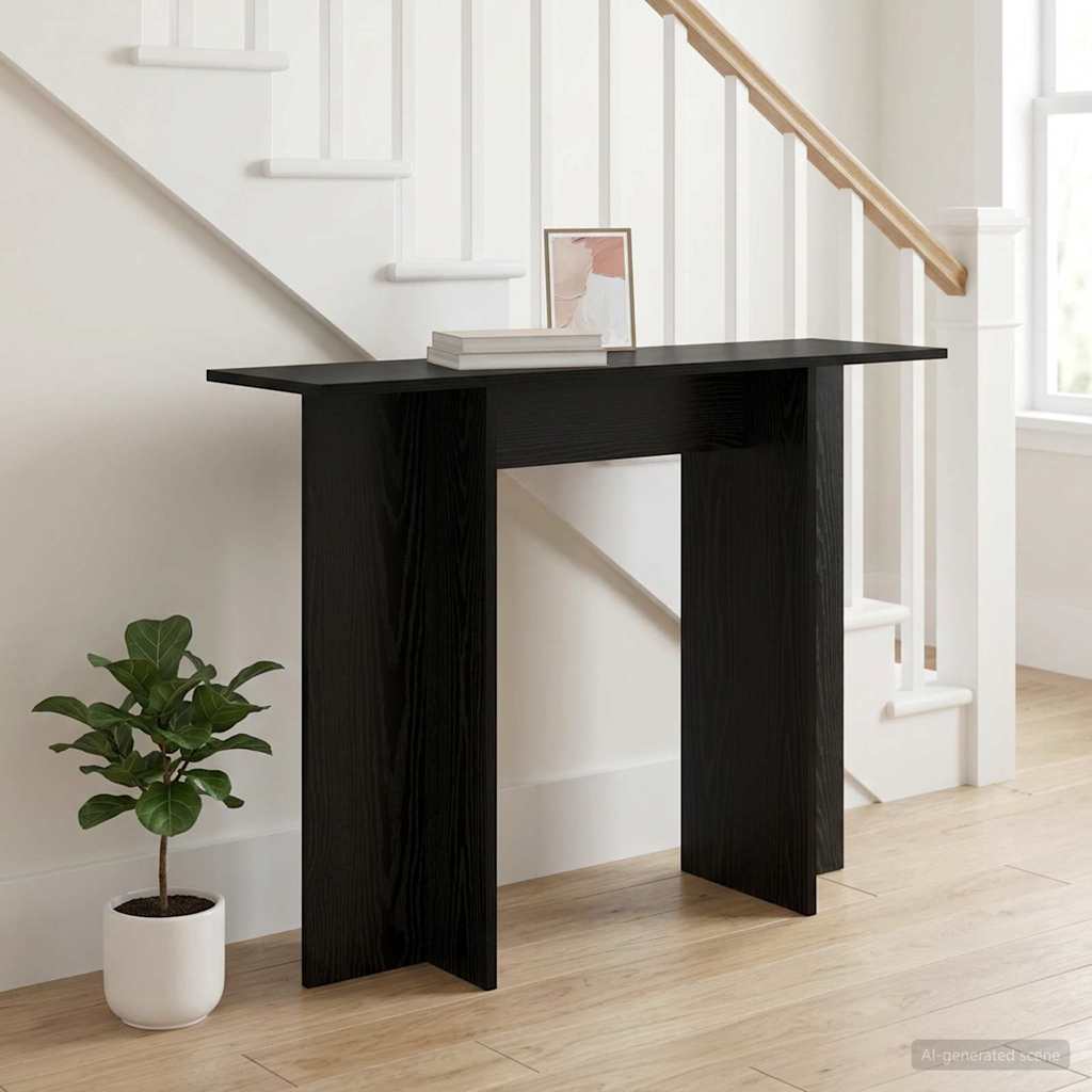 Vidaxl wandtafel zwart eiken 100 x 30 x 75 cm bewerkt hout