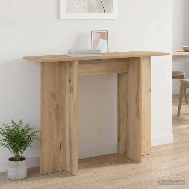 Vidaxl wandtafel artisanaal eiken 100 x 30 x 75 cm bewerkt hout