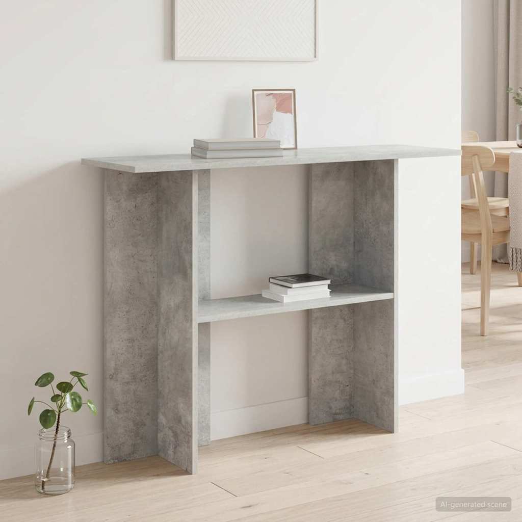 Vidaxl wandtafel betongrijs 100 x 30 x 75 cm bewerkt hout